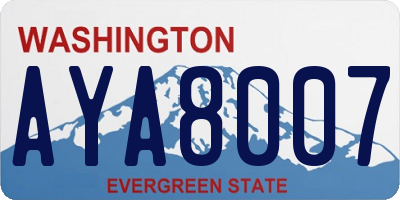 WA license plate AYA8007