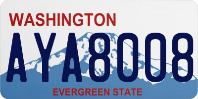 WA license plate AYA8008