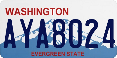 WA license plate AYA8024