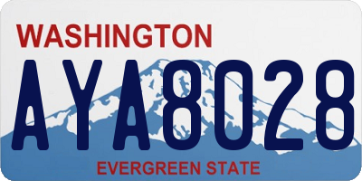 WA license plate AYA8028