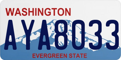 WA license plate AYA8033
