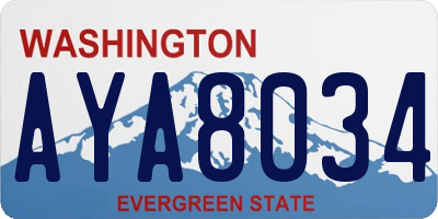 WA license plate AYA8034
