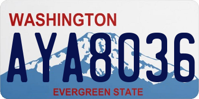 WA license plate AYA8036
