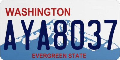 WA license plate AYA8037