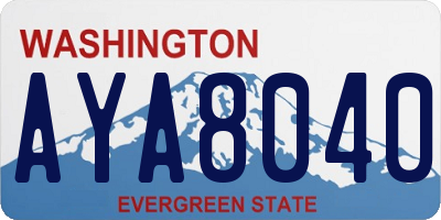 WA license plate AYA8040