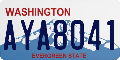 WA license plate AYA8041