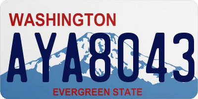 WA license plate AYA8043
