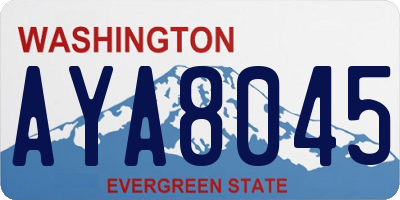 WA license plate AYA8045