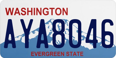 WA license plate AYA8046