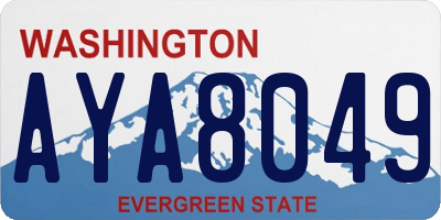 WA license plate AYA8049