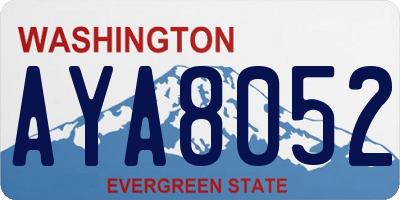 WA license plate AYA8052