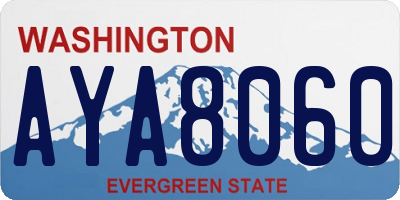WA license plate AYA8060