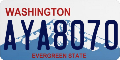 WA license plate AYA8070