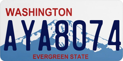 WA license plate AYA8074
