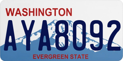WA license plate AYA8092