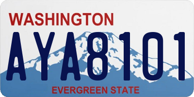 WA license plate AYA8101