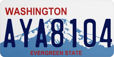 WA license plate AYA8104