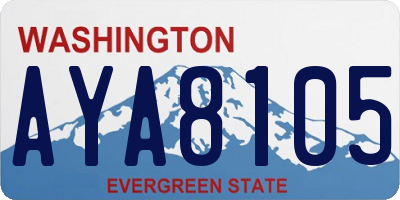 WA license plate AYA8105