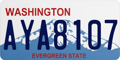 WA license plate AYA8107