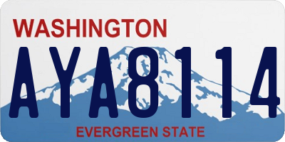 WA license plate AYA8114