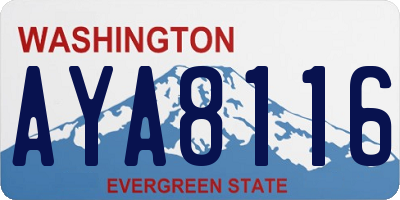 WA license plate AYA8116