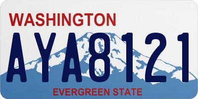 WA license plate AYA8121