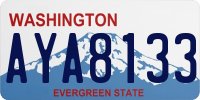 WA license plate AYA8133