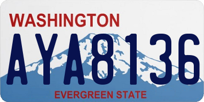 WA license plate AYA8136