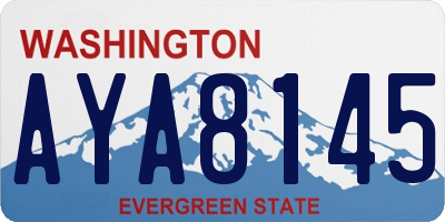 WA license plate AYA8145
