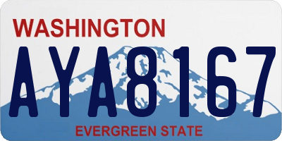 WA license plate AYA8167