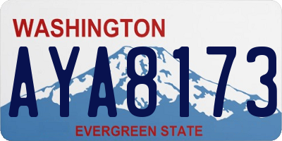 WA license plate AYA8173