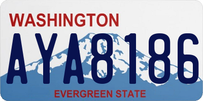 WA license plate AYA8186