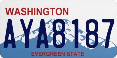 WA license plate AYA8187