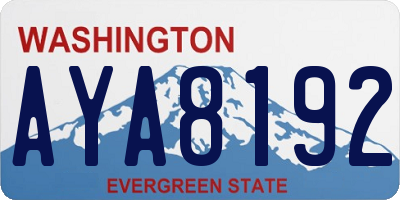 WA license plate AYA8192