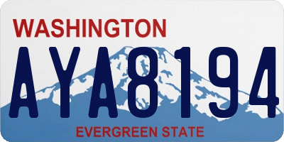 WA license plate AYA8194
