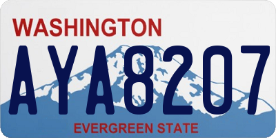 WA license plate AYA8207