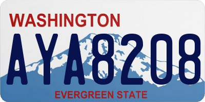 WA license plate AYA8208