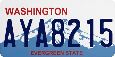 WA license plate AYA8215