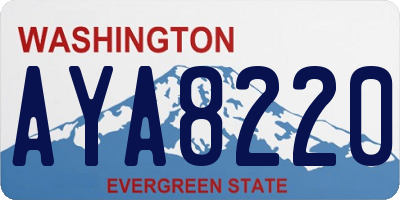 WA license plate AYA8220