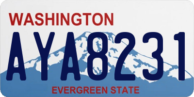 WA license plate AYA8231