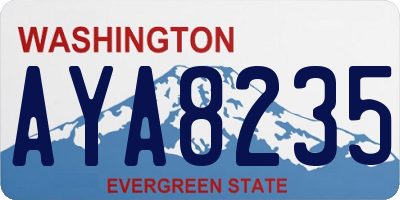 WA license plate AYA8235