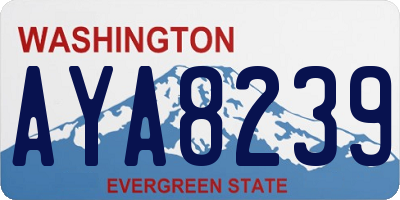 WA license plate AYA8239