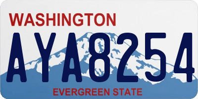 WA license plate AYA8254