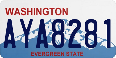 WA license plate AYA8281