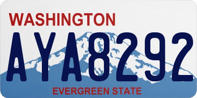WA license plate AYA8292