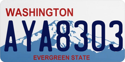 WA license plate AYA8303
