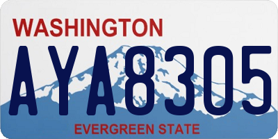 WA license plate AYA8305