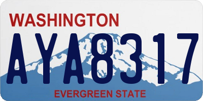 WA license plate AYA8317