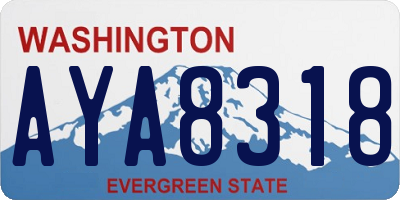 WA license plate AYA8318
