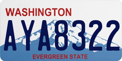 WA license plate AYA8322